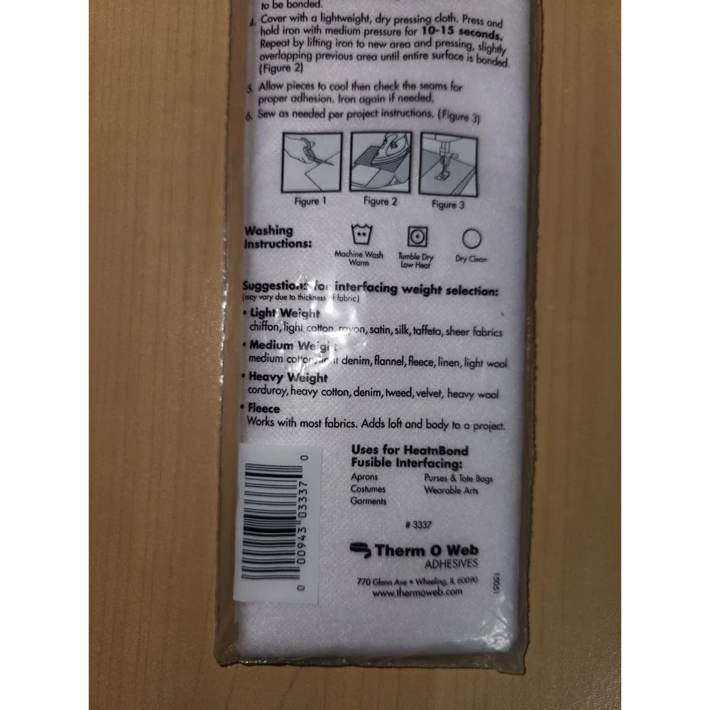 Heat'n Bond Medium-Weight Iron-On‎ Fusible Interfacing 20